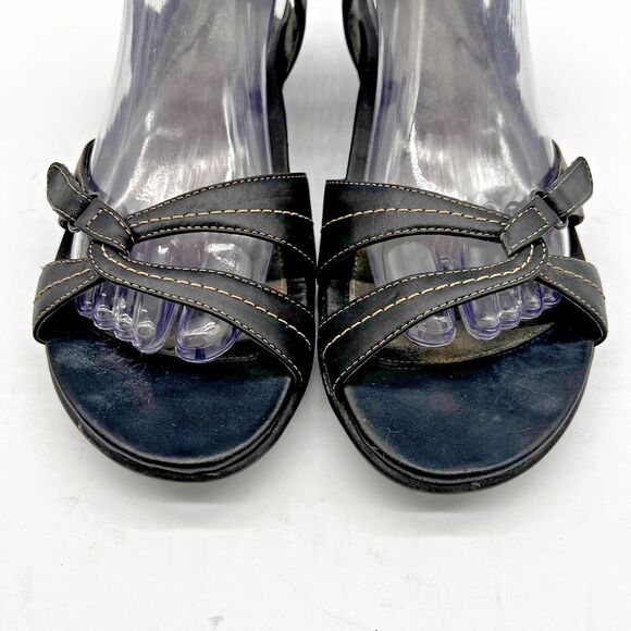 Dansko Sandals Ankle Strap Strappy Black Leather Open Toe Heel Size 41 - US 10.5 - Picture 5 of 16